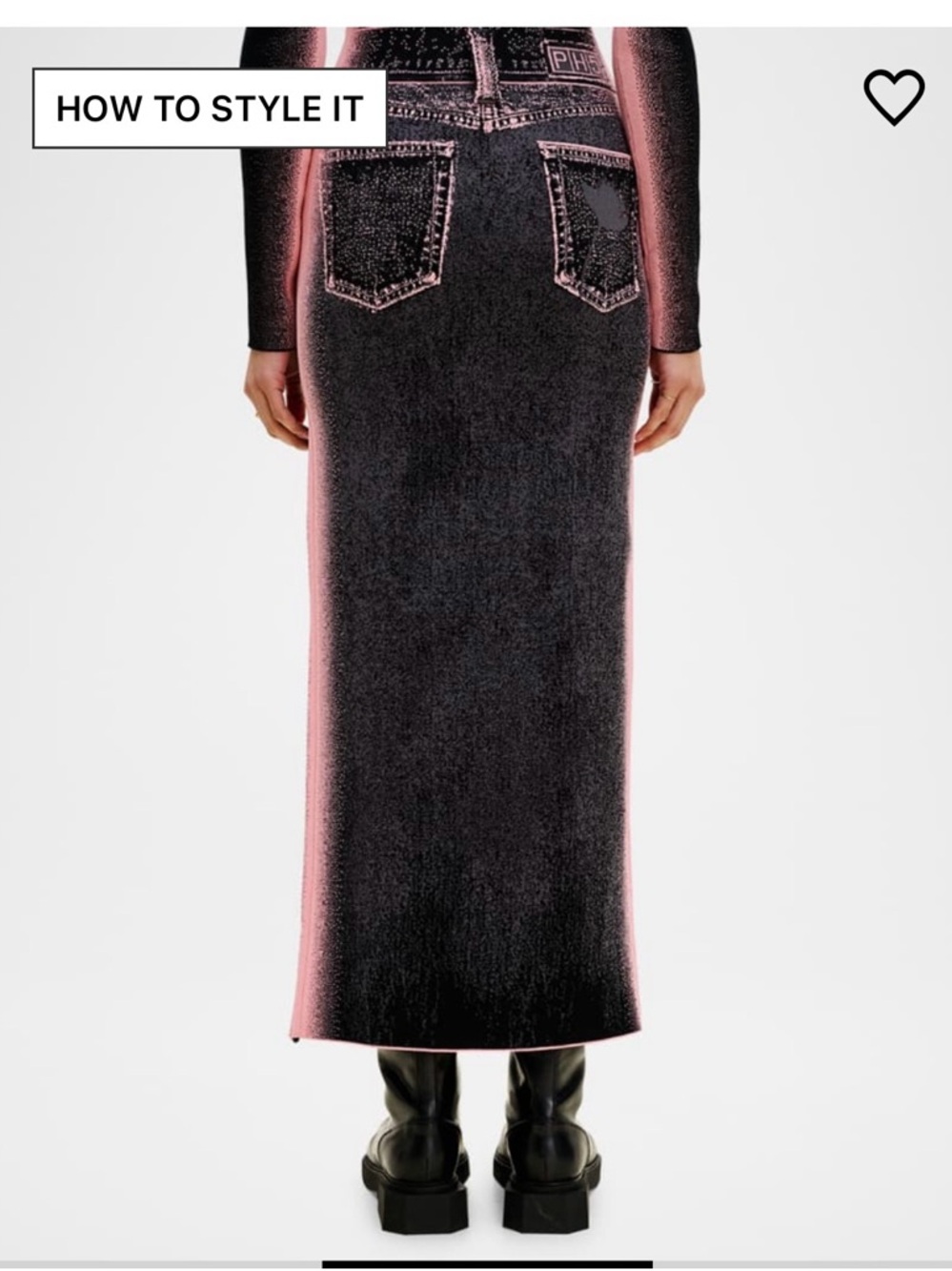 PH5 Black Asymmetrical Scalloped Denim Skirt - Picture 3 of 10